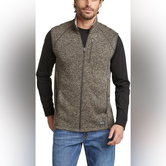 Eddie Bauer Men's Size XL Taupe Gray Radiator Sweater Fleece Vest 2.0 Outdoors - Picture 2 of 11
